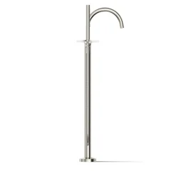 Floor-mount bath filler trim with lever handles and handshower