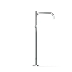 Floor-mount bath filler trim with handshower