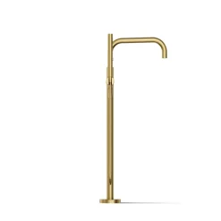 Floor-mount bath filler trim with handshower