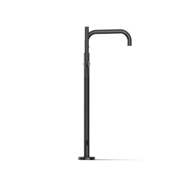 Floor-mount bath filler trim with handshower