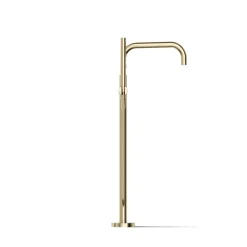 Floor-mount bath filler trim with handshower