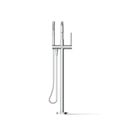 Floor-mount bath filler trim with handshower