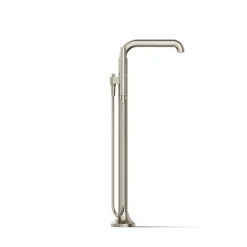 Floor-mount bath filler trim with handshower