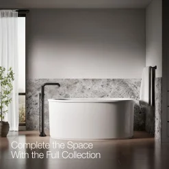 Floor-mount bath filler trim with handshower
