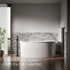 Floor-mount bath filler trim with handshower