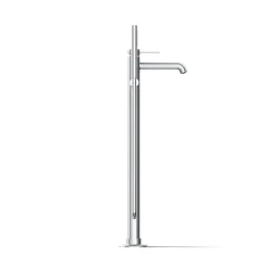 Floor-mount bath filler trim with handshower