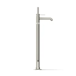 Floor-mount bath filler trim with handshower