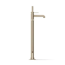 Floor-mount bath filler trim with handshower
