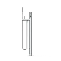 Floor-mount bath filler trim with handshower