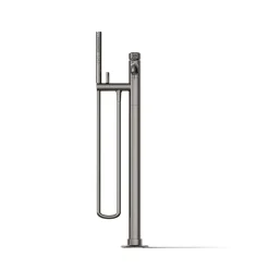 Floor-mount bath filler trim with handshower