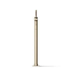 Floor-mount bath filler trim with handshower