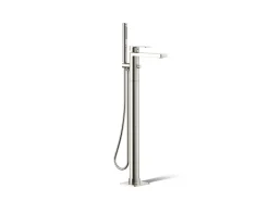 Floor-mount bath filler trim with handshower