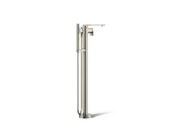 Floor-mount bath filler trim with handshower