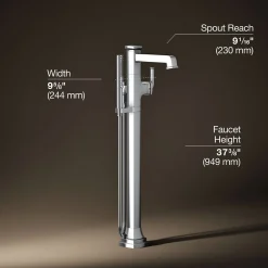 Floor-mount bath filler trim with handshower