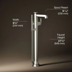 Floor-mount bath filler trim with handshower