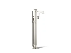 Floor-mount bath filler trim with handshower