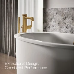 Floor-mount bath filler trim with handshower