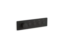 Four-outlet recessed mechanical thermostatic valve control