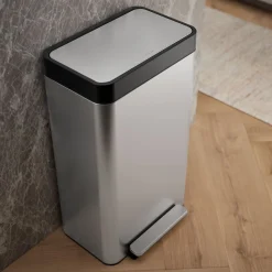 8-gallon loft stainless steel step trash can