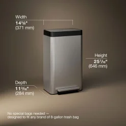 8-gallon loft stainless steel step trash can