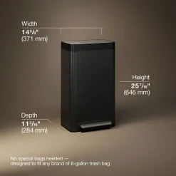 8-gallon loft stainless steel step trash can