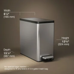 2.5-gallon slim step trash can