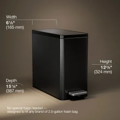 2.5-gallon slim step trash can