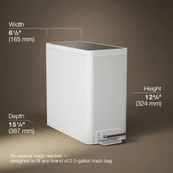 2.5-gallon slim step trash can