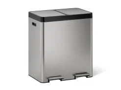 21.7-gallon stainless steel dual-bin step trash can