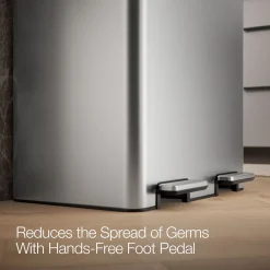 21.7-gallon stainless steel dual-bin step trash can