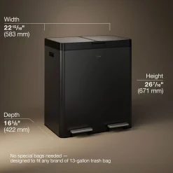 21.7-gallon stainless steel dual-bin step trash can