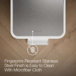 13-gallon stainless steel slim step trash can with bifold lid