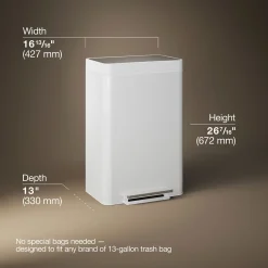13-gallon stainless steel step trash can