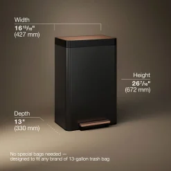 13-gallon stainless steel step trash can