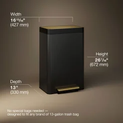13-gallon stainless steel step trash can