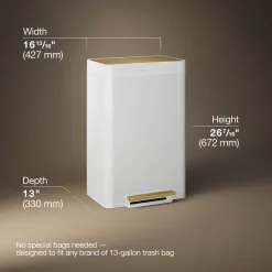 13-gallon stainless steel step trash can
