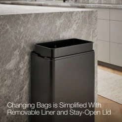 13-gallon touchless stainless steel trash can