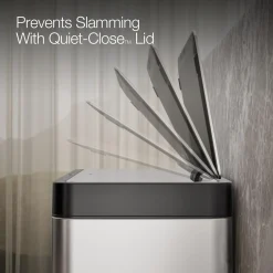 13-gallon touchless stainless steel trash can