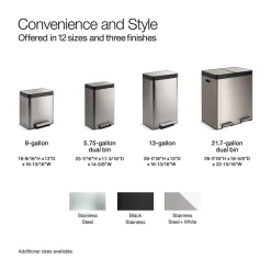 13-gallon touchless stainless steel trash can