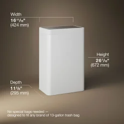 13-gallon touchless stainless steel trash can