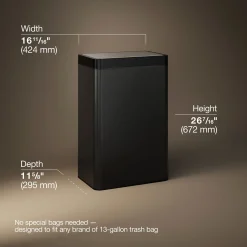 13-gallon touchless stainless steel trash can