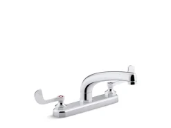 1.8 gpm kitchen sink faucet with 8-3/16" swing spout, aerated flow and wristblade handles