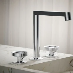 Industrial bathroom sink faucet handles