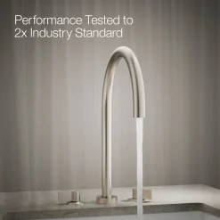 Laminar deck-mount non-diverter bath spout