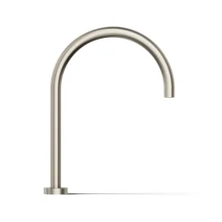 Laminar deck-mount non-diverter bath spout