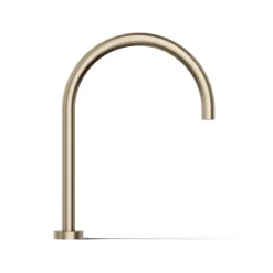 Laminar deck-mount non-diverter bath spout