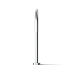 Laminar deck-mount non-diverter bath spout