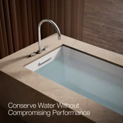 Laminar deck-mount non-diverter bath spout