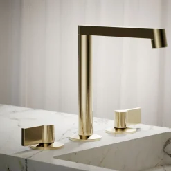 Lever bathroom sink faucet handles