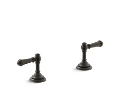 Lever bathroom sink faucet handles